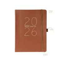 2026 18-Month Planner Classic Vegan Leather 15x20cm Monthly/Weekly, Graphique de France GF44230