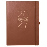 2026-2027 18-Month Planner Apollo Collection 20x25cm Monthly/Weekly Brown Vegan Leather, Graphique GF46586