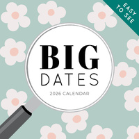 2026 Calendar Big Dates Easy-To-See Square Wall Paper Pocket CPB2