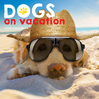 2026 Calendar Dogs On Vacation Square Wall Paper Pocket CAB39