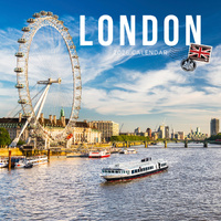 2026 Calendar London Square Wall Paper Pocket CDB7