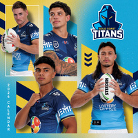 2026 Calendar NRL Gold Coast Titans Square Wall Paper Pocket CNRB5