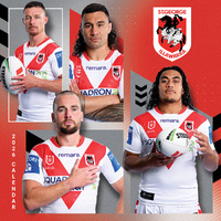 2026 Calendar NRL St George Illawarra Dragons Square Wall Paper Pocket CNRB14