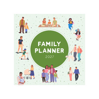 2027 Calendar Family Planner Square Wall, Paper Pocket CPB4