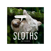 2027 Calendar Sloths Square Wall, Paper Pocket CAB30