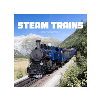 2027 Calendar Steamtrains Square Wall, Paper Pocket CSB13