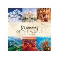2027 Calendar Wonders Of The World Square Wall, Paper Pocket CDB43