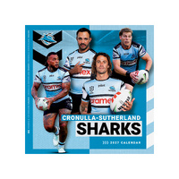 2027 Calendar NRL Cronulla Sharks Square Wall, Paper Pocket CNRB4