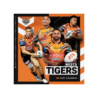 2027 Calendar NRL Wests Tigers Square Wall, Paper Pocket CNRB16