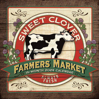 2024 Calendar Farmer's Market 16-Month Square Wall Hopper Studios BT27974