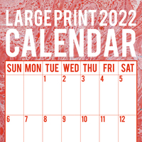 2022 Calendar Large Print Calendar Square Wall by The Gifted Stationery GSC21092