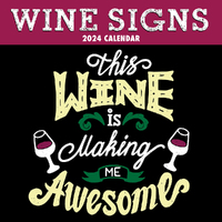 2024 Calendar Wine Signs Square Wall by The Gifted Stationery GSC23680