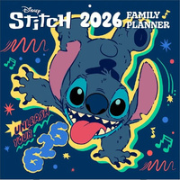 2026 Calendar Disney Stitch Official Family Planner 16-Month Square Wall, Pyramid I32125