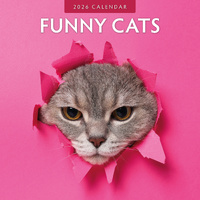 2026 Calendar Funny Cats 16-Month Square Wall, Red Robin RR261031