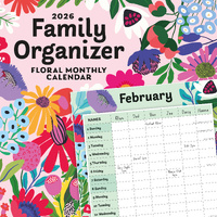 2026 Calendar Family Organizer (US) 16-Month Square Wall, Red Robin RR261191