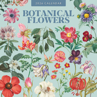 2026 Calendar Botanical Flowers 16-Month Square Wall, Red Robin RR261228