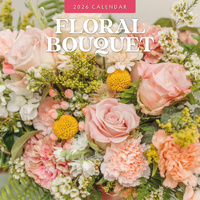 2026 Calendar Floral Bouquet 16-Month Square Wall, Red Robin RR261230