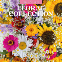 2026 Calendar Floral Collection 16-Month Square Wall, Red Robin RR261231