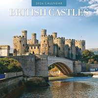 2026 Calendar British Castles 16-Month Square Wall, Red Robin RR261251