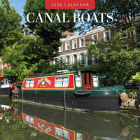 2026 Calendar Canal Boats 16-Month Square Wall, Red Robin RR261253