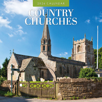 2026 Calendar Country Churches 16-Month Square Wall, Red Robin RR261256
