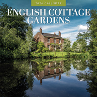 2026 Calendar English Cottage Gardens 16-Month Square Wall, Red Robin RR261259