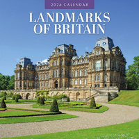 2026 Calendar Landmarks of Britain 16-Month Square Wall, Red Robin RR261260