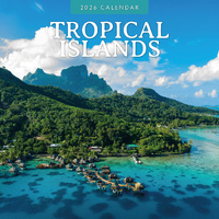 2026 Calendar Tropical Islands 16-Month Square Wall, Red Robin RR261300