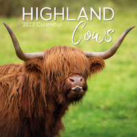 2027 Calendar Highland Cows Square Wall, Gifted Stationery GSC27011