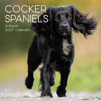 2027 Calendar Paw Prints Cocker Spaniels Square Wall, Gifted Stationery GSC27043