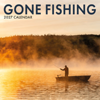 2027 Calendar Gone Fishing Square Wall, Gifted Stationery GSC27174