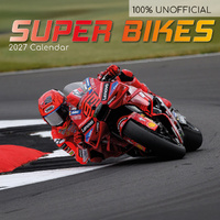 2027 Calendar 100% Unofficial Super Bikes Square Wall, Gifted Stationery GSC27235
