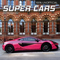 2027 Calendar 100% Unofficial Super Cars Square Wall, Gifted Stationery GSC27236