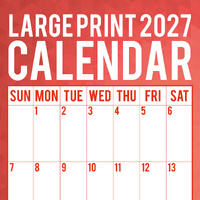 2027 Calendar Large Print Calendar Square Wall, Gifted Stationery GSC27256