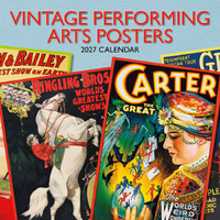2027 Calendar Vintage Performing Arts Posters Square Wall, Gifted Stationery GSC27263