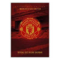 2027 Calendar Collector's Edition Official Manchester United FC A3 Deluxe Wall with Posters, Danilo D02798