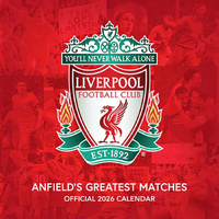 2026 Calendar Liverpool FC Anfield's Greates Matches Official Square Wall, Danilo D76914