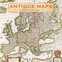 2026 Calendar Antique Maps Square Wall, The Gifted Stationery GSC26128