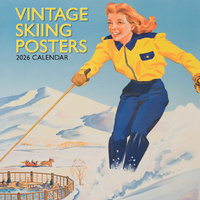 2026 Calendar Vintage Skiing Posters Square Wall, The Gifted Stationery GSC26166