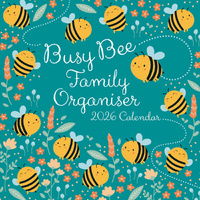 2026 Calendar Busy Bee Family Organiser Square Wall, The Gifted Stationery GSC26222
