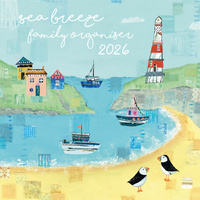 2026 Calendar Sea Breeze Family Organiser Square Wall, The Gifted Stationery GSC26232