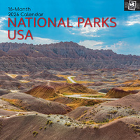 2026 Calendar Passport Collection National Parks USA 16-Month Square Wall, The Gifted Stationery GSC26303