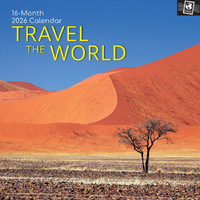 2026 Calendar Passport Collection Travel the World 16-Month Square Wall, The Gifted Stationery GSC26315