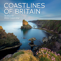 2026 Calendar Coastlines of Britain 16-Month Square Wall, The Gifted Stationery GSC26333