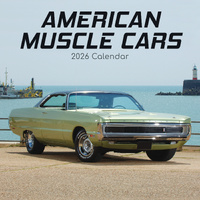 2026 Calendar American Muscle Cars Square Wall, The Gifted Stationery GSC26392
