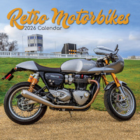 2026 Calendar Retro Motorbikes Square Wall, The Gifted Stationery GSC26403
