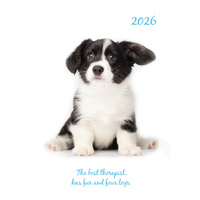 2026 Planner Adorable Dogs A5 Week to View Padded, The Gifted Stationery GSC26442