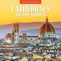 2026 Calendar Cathedrals of the World 16-Month Square Wall, Red Robin RR261309