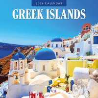 2026 Calendar Greek Islands 16-Month Square Wall, Red Robin RR261316