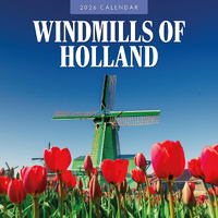 2026 Calendar Windmills of Holland 16-Month Square Wall, Red Robin RR261334